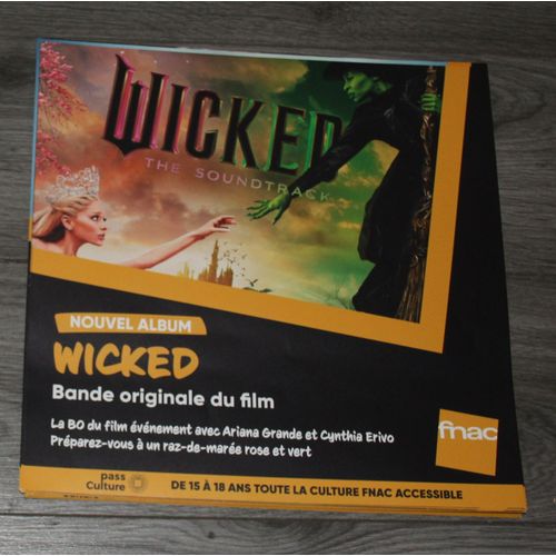 Rare Plv Souple 30x30cm Bande Originale Du Film Bof Wicked Avec Ariana Grande / Magasins Fnac