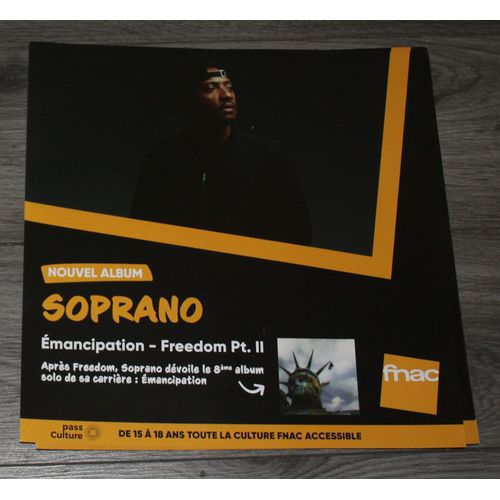 Rare Plv Souple 30x30cm Soprano Émancipation - Freedom Pt Ii / Magasins Fnac
