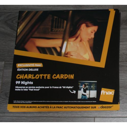 Rare Plv Souple 30x30cm Charlotte Cardin 99 Nights Édition De Luxe / Magasins Fnac