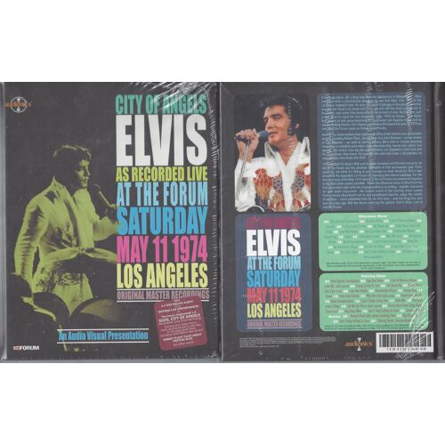 Elvis Presley City Of Angels As Recorded At The Forum Los Angeles Saturday 11/05/1974 Afternoon Show & Evening Show +Livre Couverture Dure 170 Pages Superbes Photos 2 Cds Set Label Audionics Très Rare