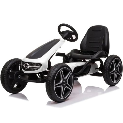 Mercedes Kart À Pédale - Go Kart Enfant - 3 À 7 Ans - Pneus Eva - Blanc