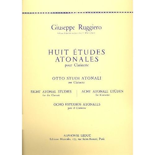 Giuseppe Ruggiero : Huit Études Atonales Pour Clarinette