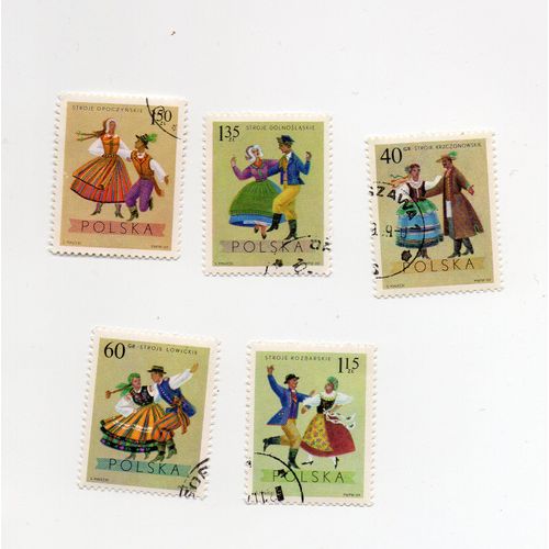 Pologne- Série De 5 Timbres Oblitérés- Folklore
