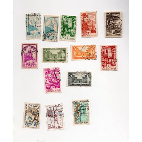Maroc- Lot De 11 Timbres Oblitérés- Sites Et 3 Timbres Oblitérés Divers