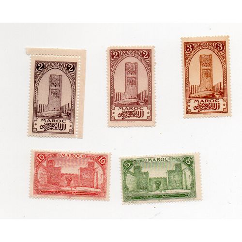 Maroc- Lot De 5 Timbres Neufs- Sites