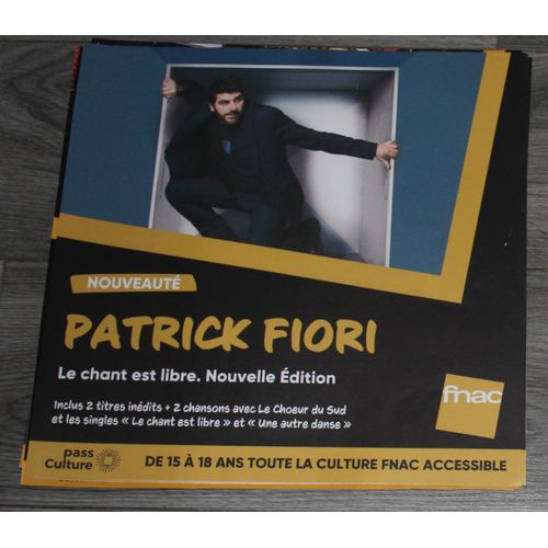Rare Plv Souple 30x30cm Patrick Fiori Le Chant Est Libre : Nouvelle Édtion / Magasins Fnac
