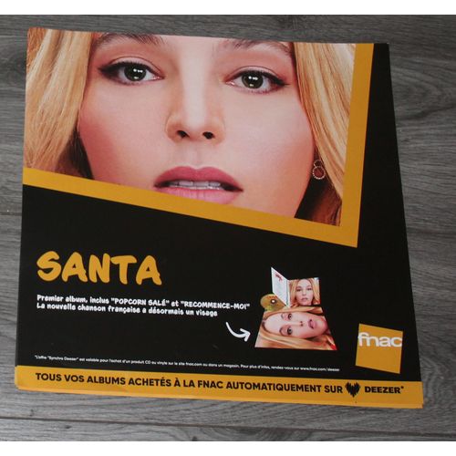 Rare Plv Souple 30x30cm Santa Recommence Moi - Popcorn Salé / Magasins Fnac