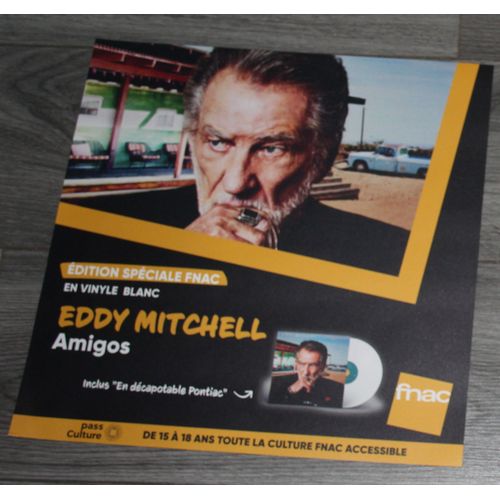 Rare Plv Souple 30x30cm Eddy Mitchell Amigos / Magasins Fnac