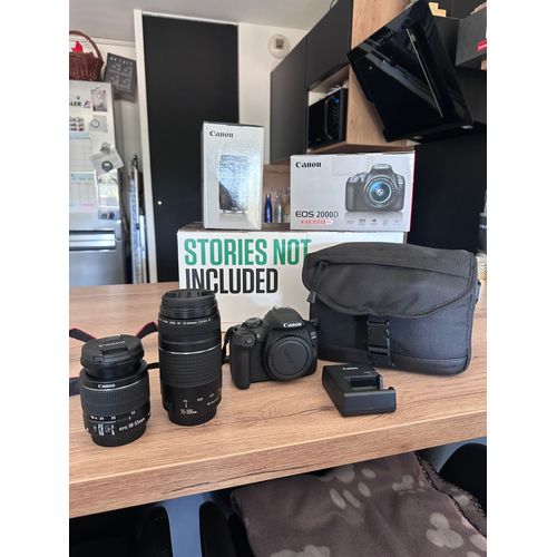 Canon Eos 2000D 24.1 mpix + 2 OBJECTIF + SAC + CARTE MÉMOIRE