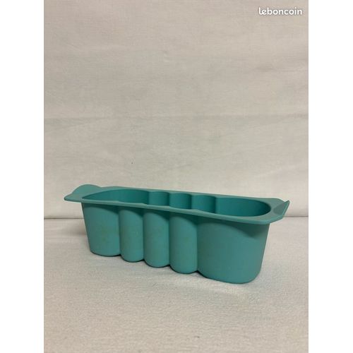 Grand Moule Tupperware En Silicone Bleu Ciel - Easyplus 30122 - Rectangulaire À Vagues - Pour Gateaux, Cakes