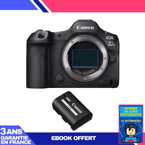 Boitier Canon EOS R5 Mark II + 1 Canon LP-E6P + Ebook 'Devenez Un Super Photographe'