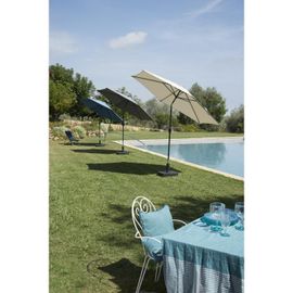 Parasol Inclinable À Manivelle 3m Gris Déperlant Lagoa Hyba