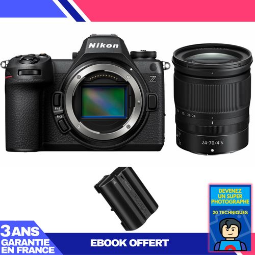 Boitier Nikon Z6 III + Z 24-70mm f/4 S + 1 Nikon EN-EL15c + Ebook 'Devenez Un Super Photographe'
