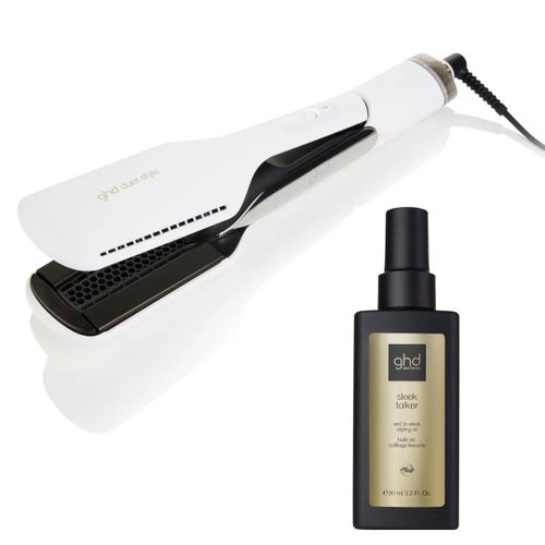 Lisseur Séchant 2-En-1 Ghd Duet Style Blanc + Spray Thermoprotecteur