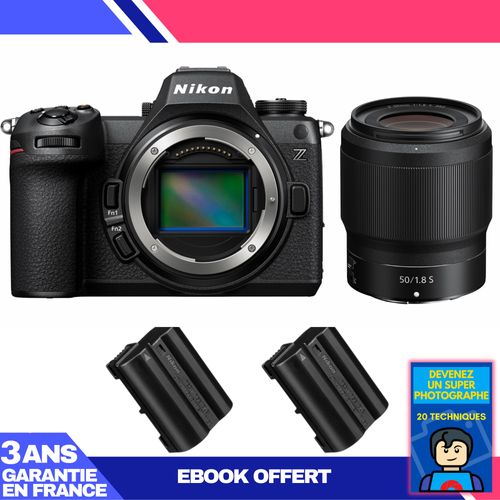Boitier Nikon Z6 III + Z 50mm f/1.8 S + 2 Nikon EN-EL15c + Ebook 'Devenez Un Super Photographe'