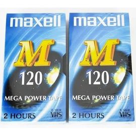 2 Cassettes Vidéo Vhs Vièrges 120 Minutes - Maxell - Mega Power Tape