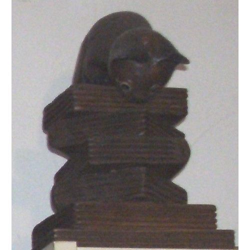 Serre-Livres chat en bois