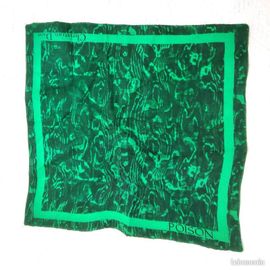 Foulard Carré Christian Dior Vert Parfum Poison 35 Cm X 35 Cm Femme Pochette Vêtement Veste Manteau - Tres Bon Etat - Envoi Très Rapide Et Soigne.