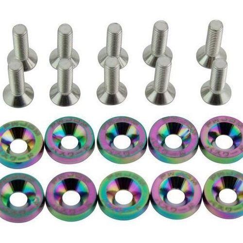 Modification Voiture Et Moto Vis 6mm Aile Avant Et Arrière Barre D'Allumage Couvercle De Cylindre Support De Plaque D'Immatriculation( Couleur)