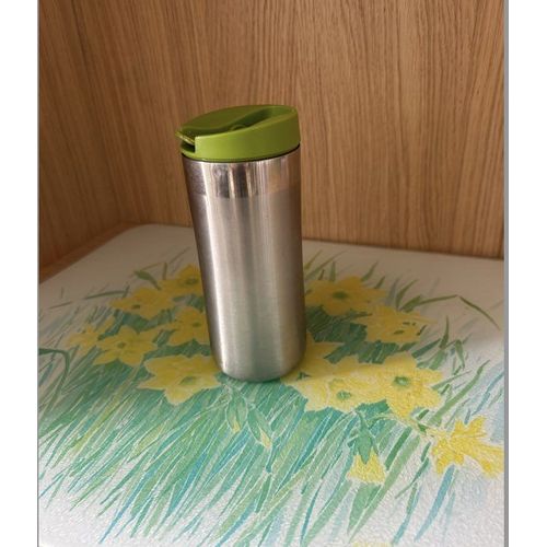Gourde/Mug Isotherme Aladdin Double Paroi Vide D'Air Inox Avec Bouchon Vert - 355 Ml - Aladdin