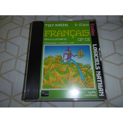 Cassette " Francais Aide A La Lecture N° 2 " Cp/Ce 6/10 Ans Pour Thomson To7/Mo5 Nathan 4n4013