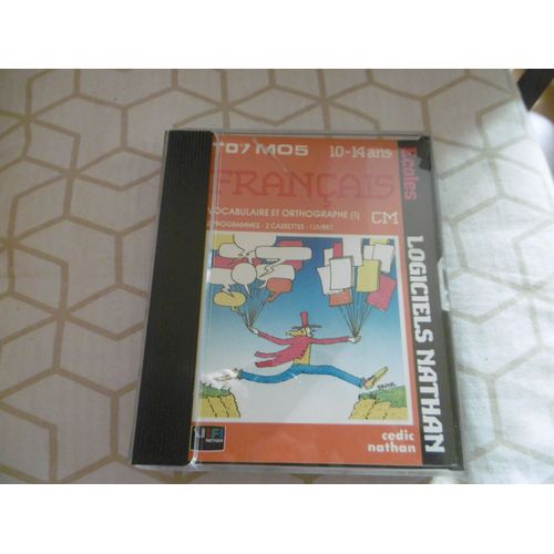 Cassette " Français Vocabulaire Et Orthographe N° 1 " Cm Pour Thomson Mo5/To7 Nathan 4n4022