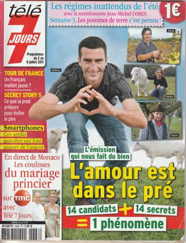 T7j Dany Boon 1p/ Mickael Miro 1/2p/ Elisa Tovati 1p/ Prince 1/2p/ Le Tour De France 2011 1.5p/ Kev Adams 1.5p/ Les Kennedy 1.5p/ Virginie Lemoine 1p/ 2666