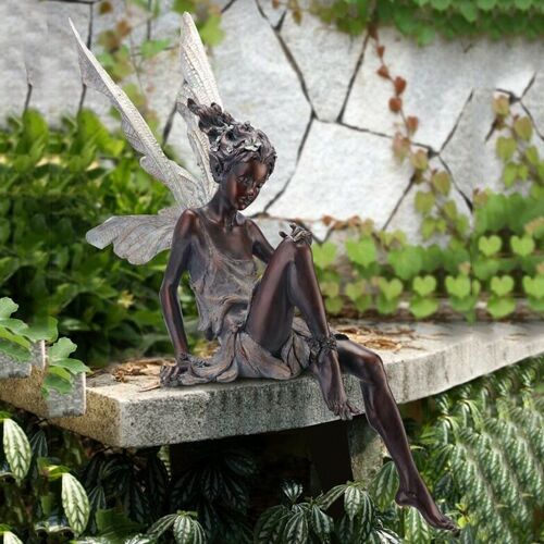 Statue de fée Tudor en résine, Sculpture de fleur, aménagement paysager de jardin, décoration artistique de cour, artisanat de Figurines d'ange fille en plein air