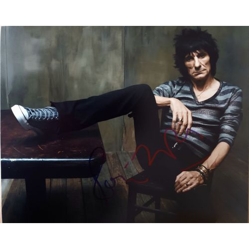 Autographe Original Sur Photo 25x20 Guitariste Ron Wood (Rolling Stones) + Coa