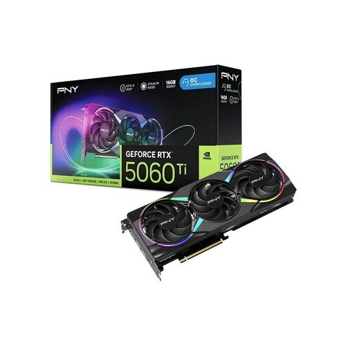 PNY GeForce RTX 5060 Ti Epic-X RGB Overclocked Triple Fan, GeForce RTX 5060 Ti, 16GB GDDR7, PCI-Express
