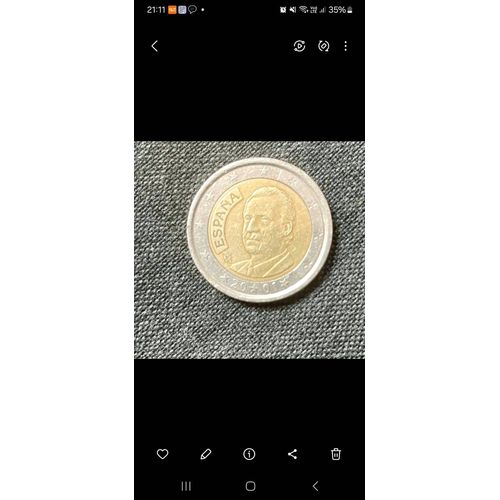 Pièce Rare Avec Le Roi D'espagne De 2001 Monogramme Royale 12 Étoile