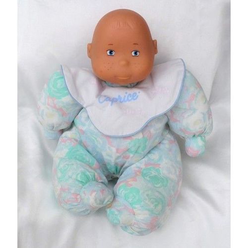 Doudou Bébé Tissu Fleurs Bleu Vert Rose Col Blanc Caprice Les Z'Enfants