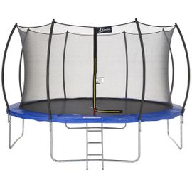 Kangui - Trampoline Rond Ø430cm Avec Filet De Sécurité Et Échelle - Bleu - Fpr 430