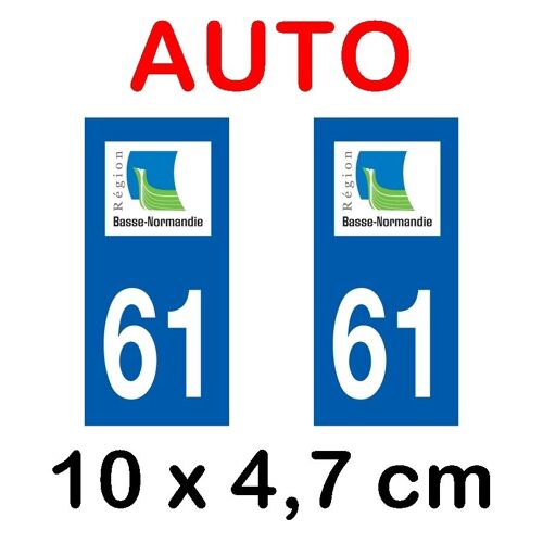 Autocollant Plaque Immatriculation Voiture Dpt 61 Orne