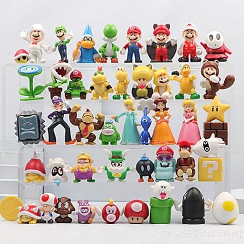 Figurines Super Mario 48 pièces, personnage de jouet Peach Wario Bowser Luigi, etc. goodnice