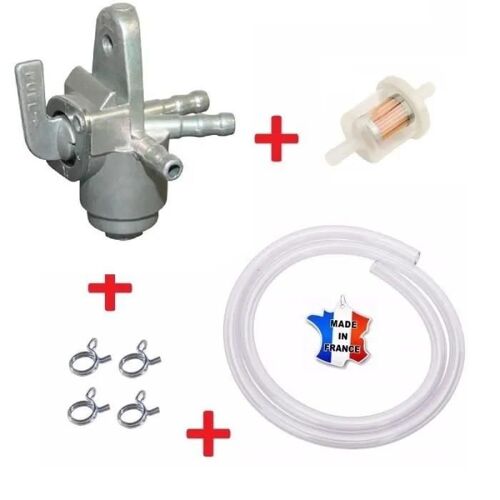 Kit Essence Honda Dax 70cc 125cc : Robinet + Collier Tube + Durite + Filtre A Carburant Moto Mobylette Cyclomoteur Moto