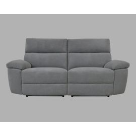 Canapé 2 Places, 2 Relax Électriques, Tissu Gris Clair