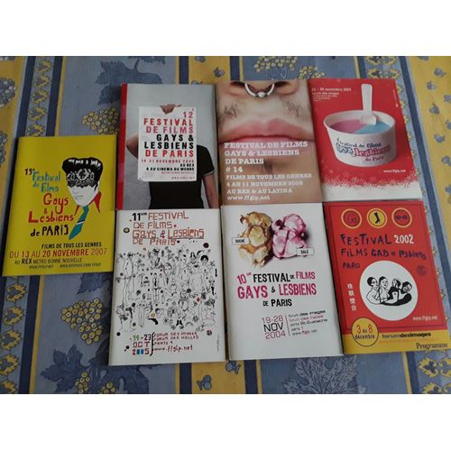 Lot De 14 Programmes Du Festival De Films Gays Et Lesbiens De Paris