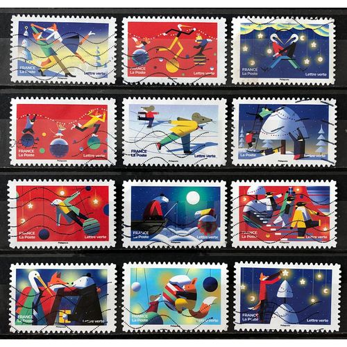 Série Noel Féérique 2022 - Très Jolis N° 2214 2215 2216 2217 2218 2219 2220 2221 2222 2223 2224 2225 Obl - France Année 2022 - Brn83 - N33350
