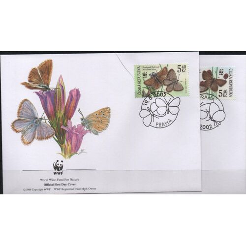 République Tchèque Timbres Les Papillons 4 Fdc