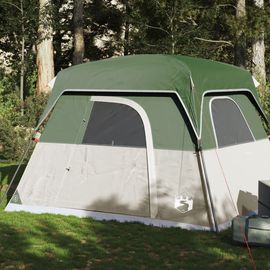 Vidaxl Tente De Camping De Cabine 4 Personnes Vert Imperméable