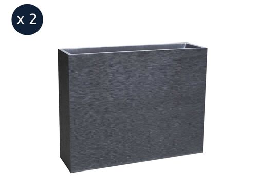 2 Jardinières Rectangulaire Graphit - 99,5 X 29,5 X 78,5 Cm - 63 L - Gris Anthracite