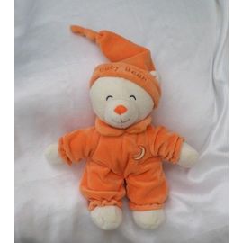 Doudou Peluche Ours Orange Et Blanc Baby Bear Lune Gipsy
