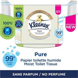 Kleenex Papier Toilette Humide Pure - 12x38 Lingettes 