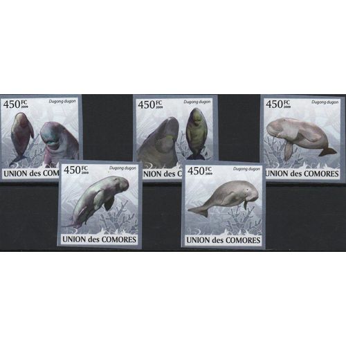 Comores Timbres Animaux : Les Dugongs 2009 , Non Dentelés