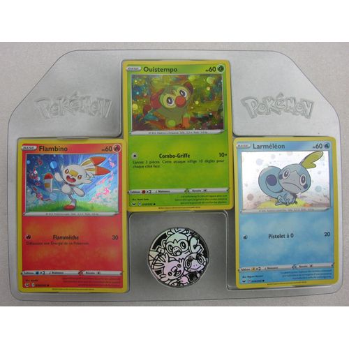 Pokémon Ouistempo 010/202 + Flambino 030/202 + Larméléon 054/202 + Jeton Argent (Rare) + Blister