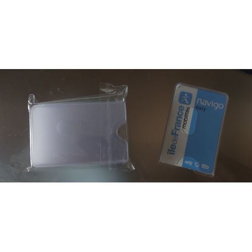 10 Étuis transparents pour cartes de transport, pass navigo, badge d'entreprise, cartes bancaires, d'abonnement, de fidélité, carte etc.