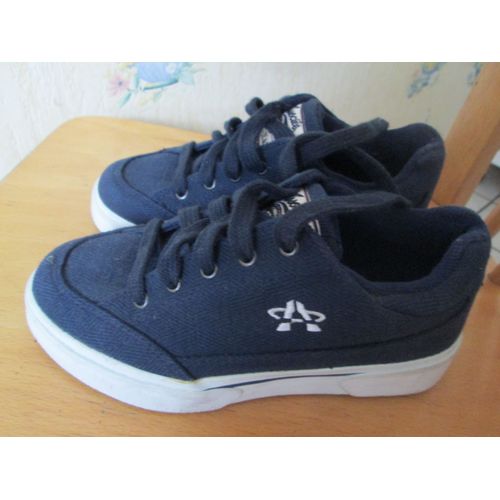 Baskets En Toile Marine, Lacets, Point 32