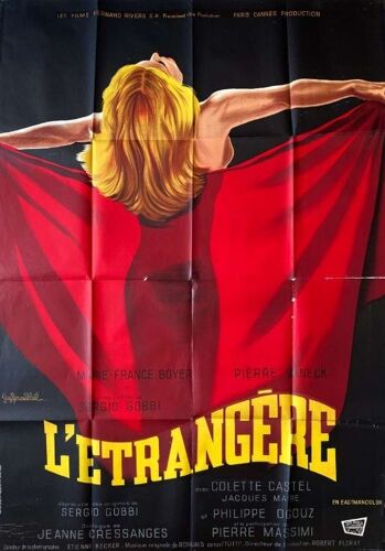 L'Étrangère - Affiche Originale De Cinéma - Format 120x160 Cm - Sergio Gobbi, Marie-France Boyer, Pierre Vaneck, Pierre Massimi, Colette Castel / Guy Gérard Noel / Sin With A Stranger - 1968