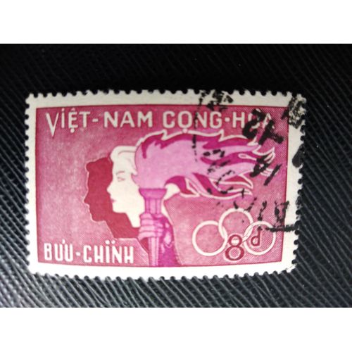 Timbre Vietnam Du Sud Y T 168 Garçon, Fille Et Torche Enflammée 1961 (060409 )